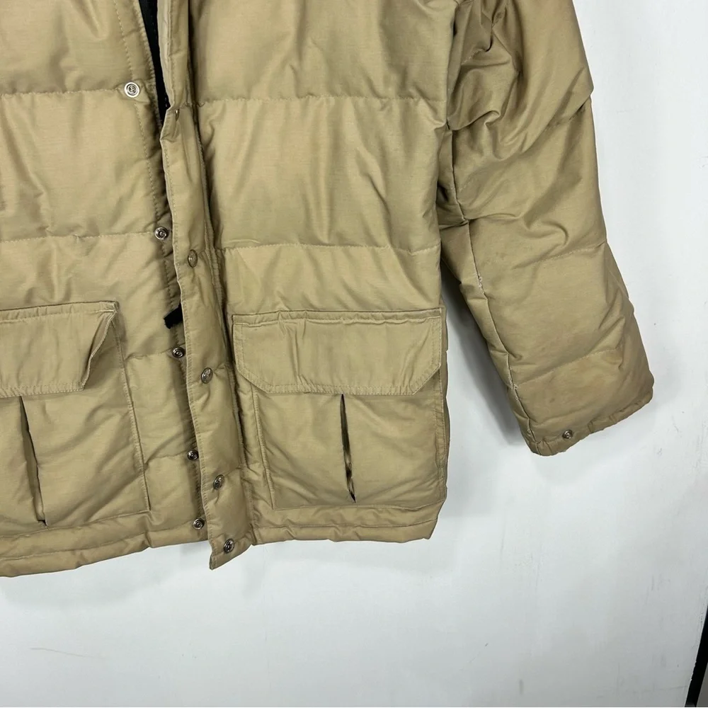 REI VINTAGE tan goose down puffer coat